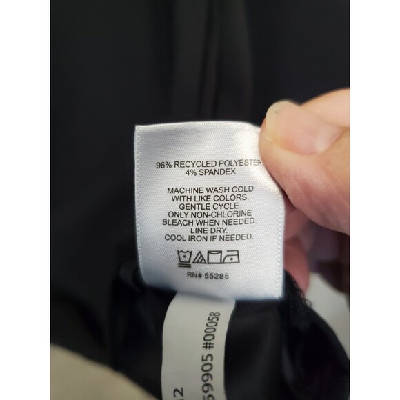 Expresss Relaxed Portofino Black Pleated Front Keyhole Neck Long Sleeve Blouse L - Picture 5 of 5